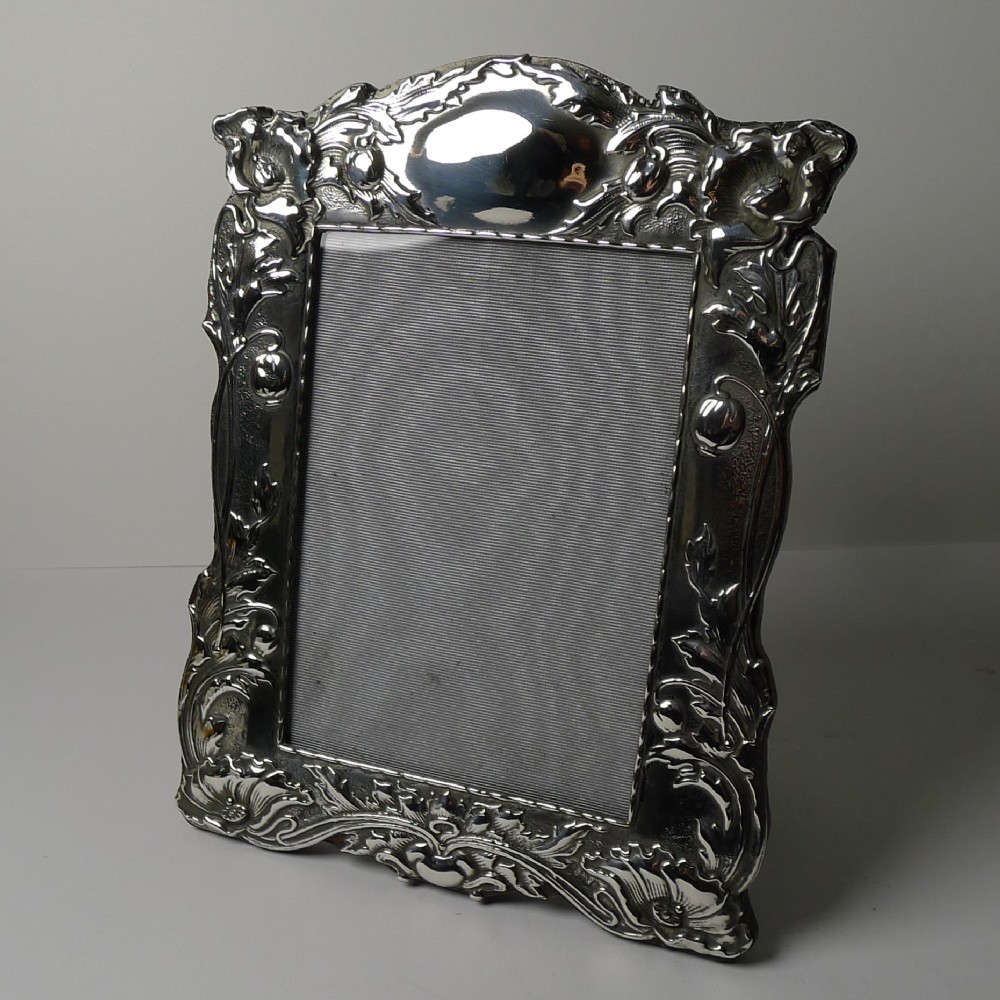 magnificent art nouveau silver picture frame 1902