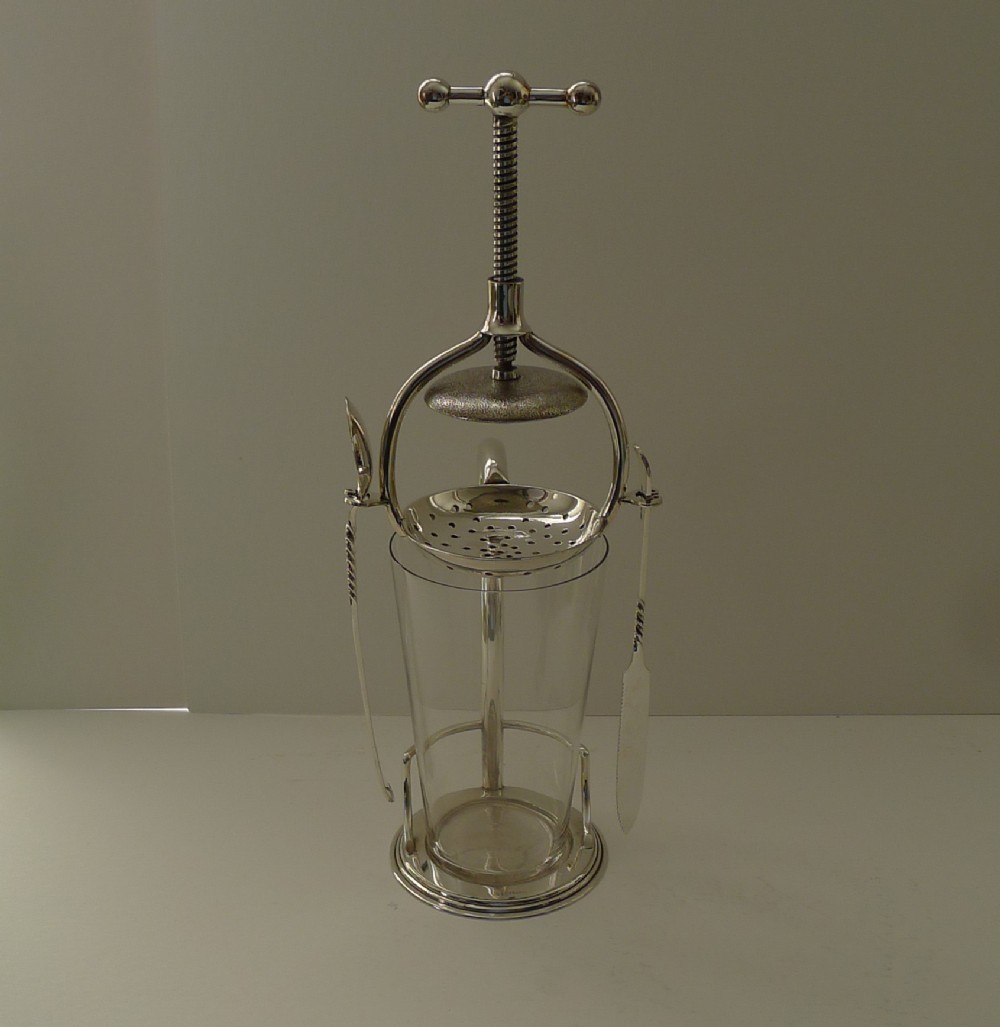 victorian lemon squeezer in silver plated dated 1868