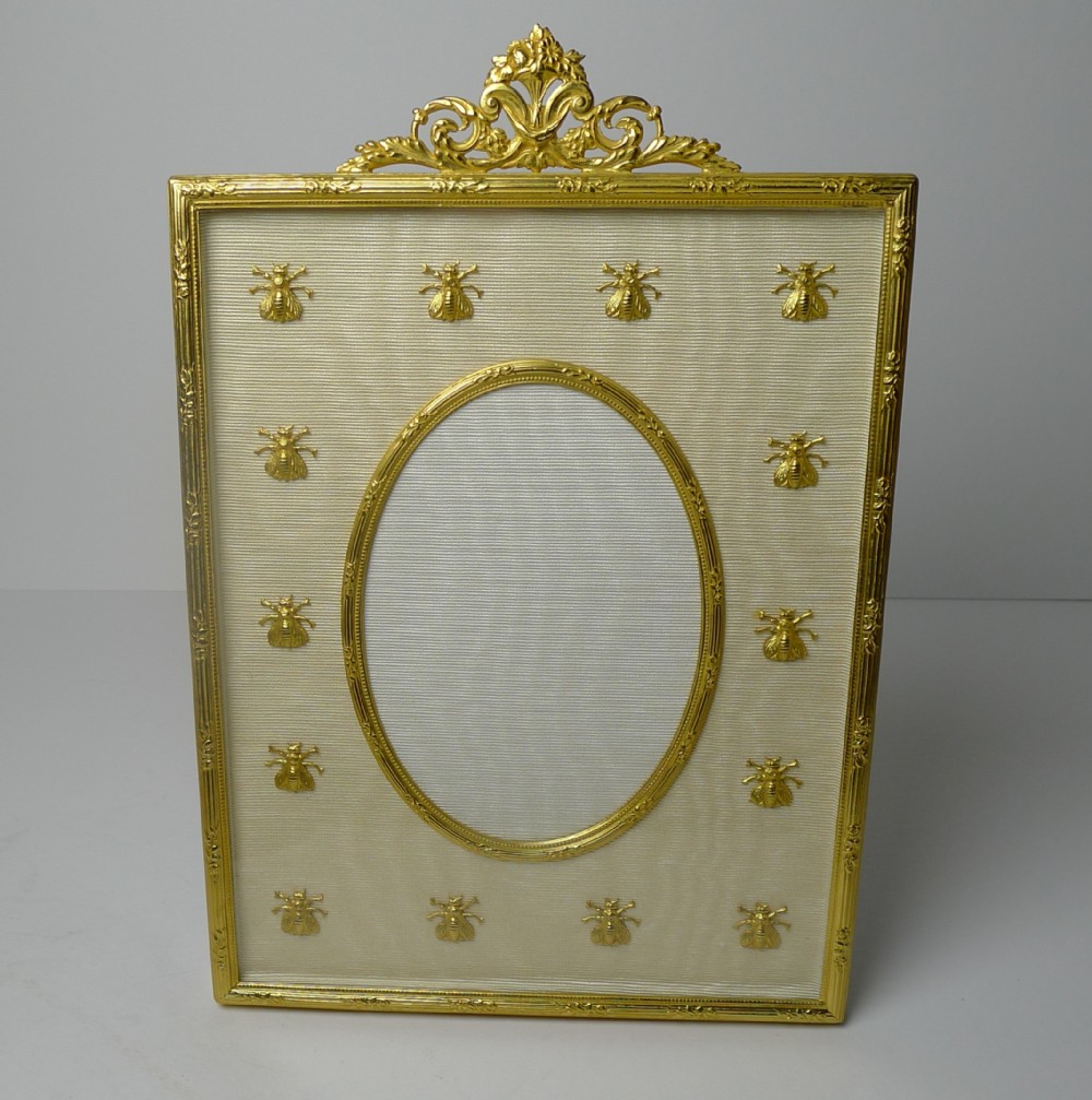 antique french gilded bronze picture frame napoleonic bees