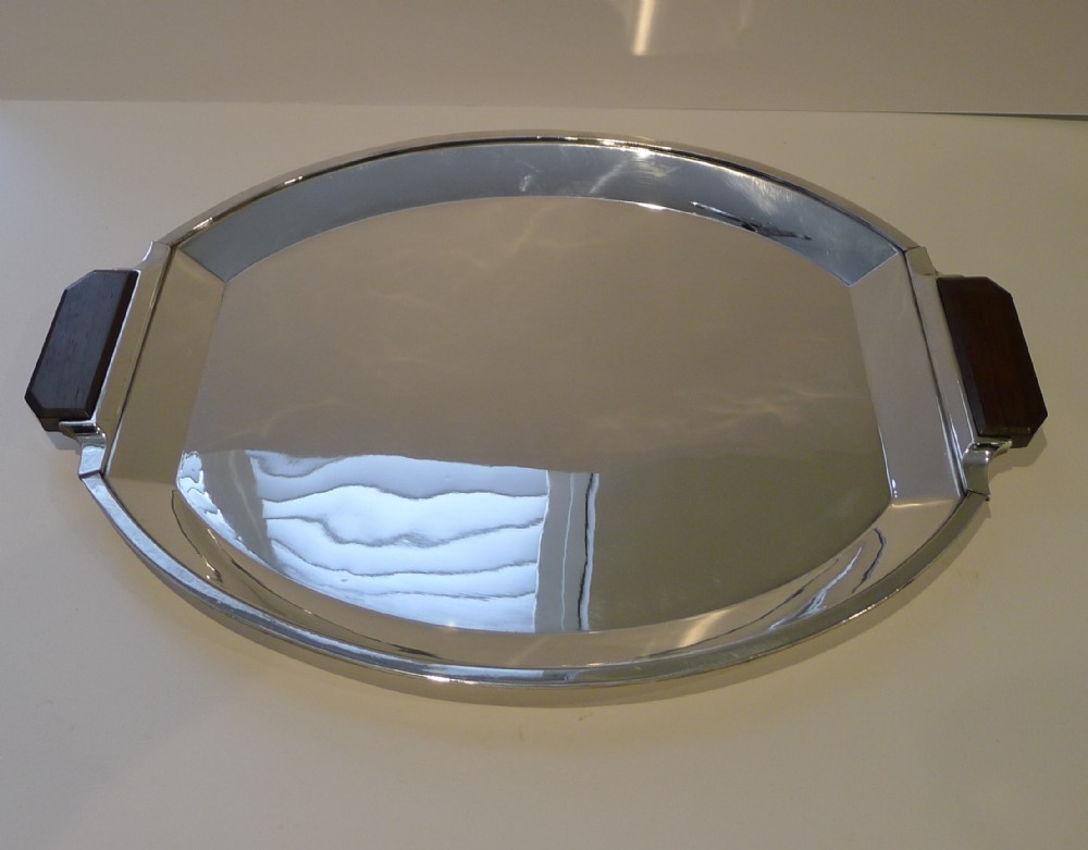 fine french art deco silver plated tray christofle gallia c1932