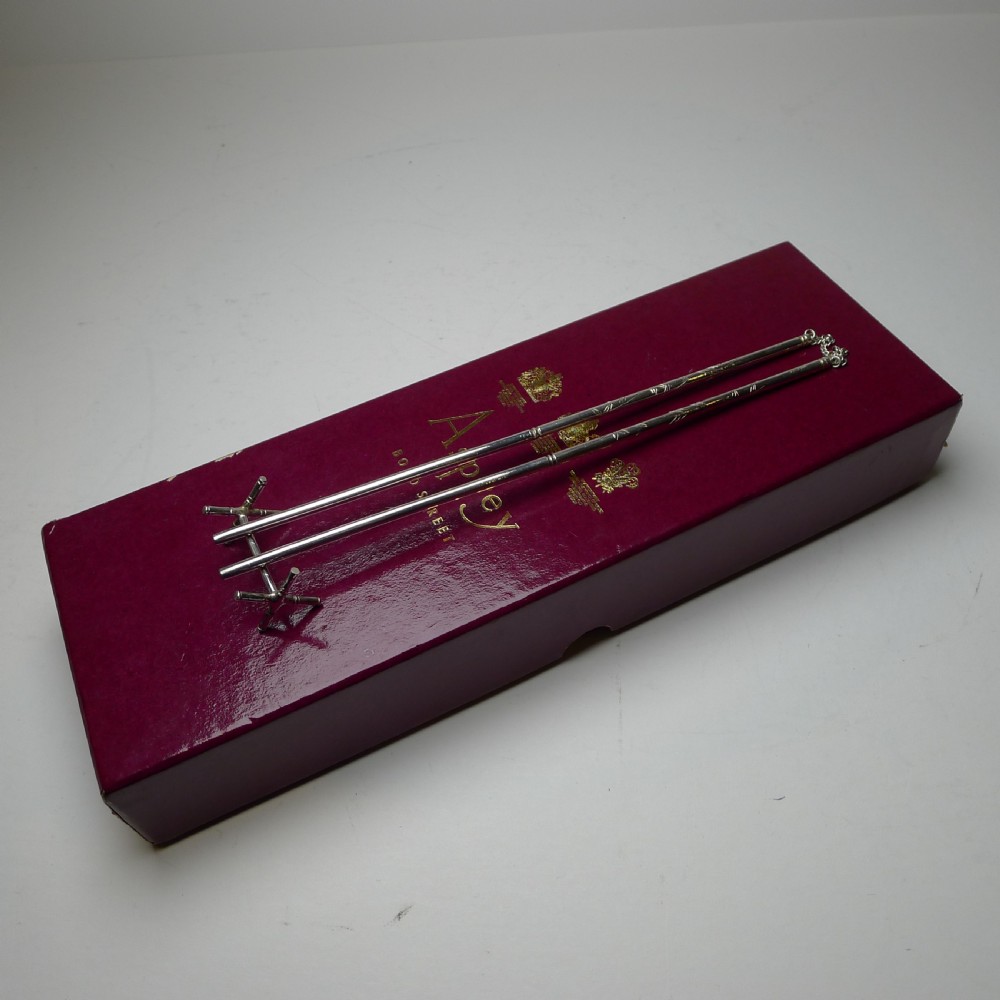 asprey london vintage sterling silver chopsticks stand 1989