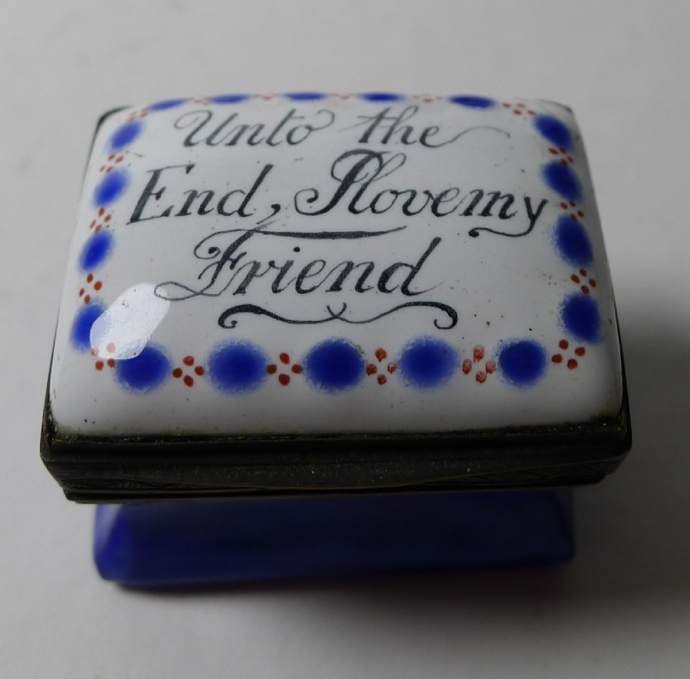 18th century antique bilston enamel patch box c1760