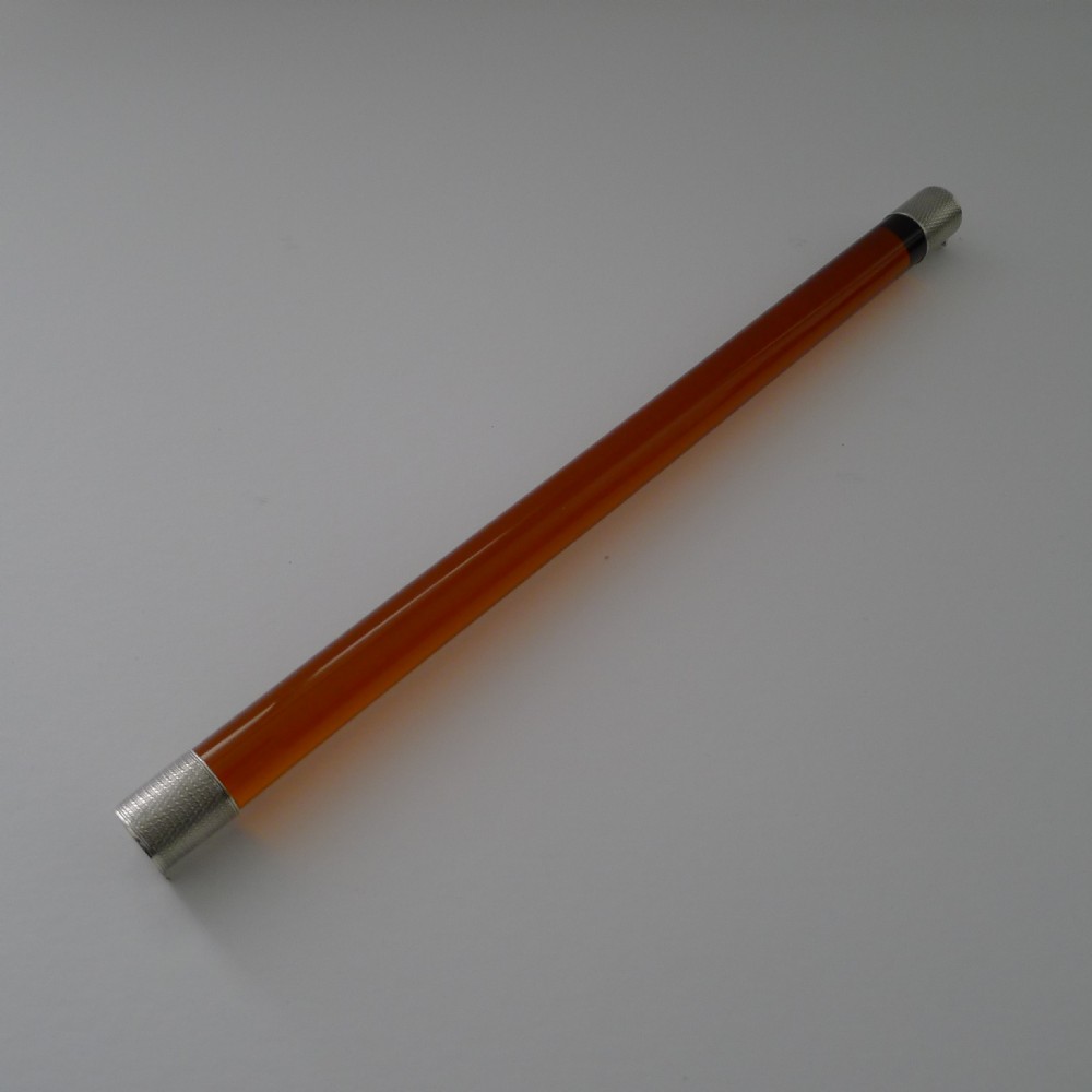 art deco amber glass sterling silver ruler 1927