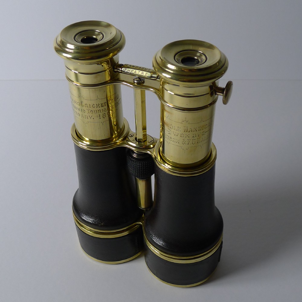 antique french triple optic binoculars marine theatre field dated1890