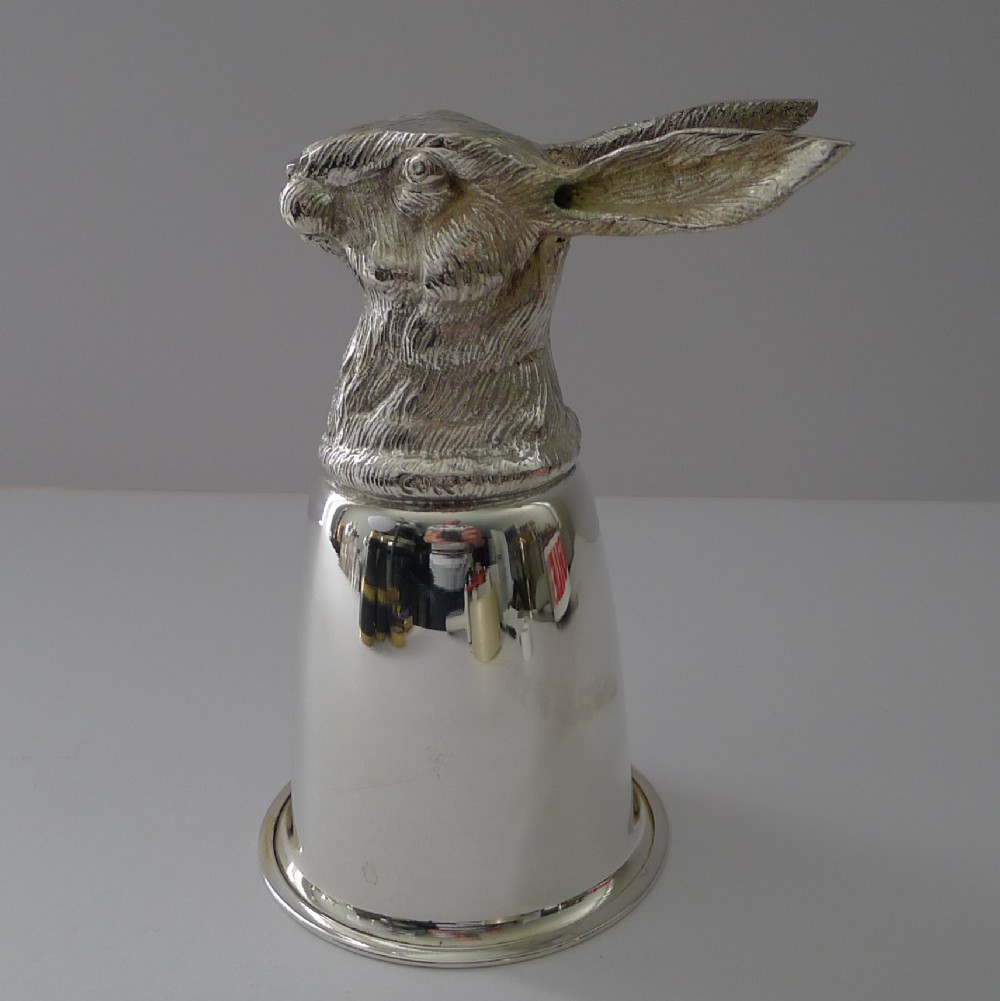 gucci italy silver plated stirrup cup hare c1970