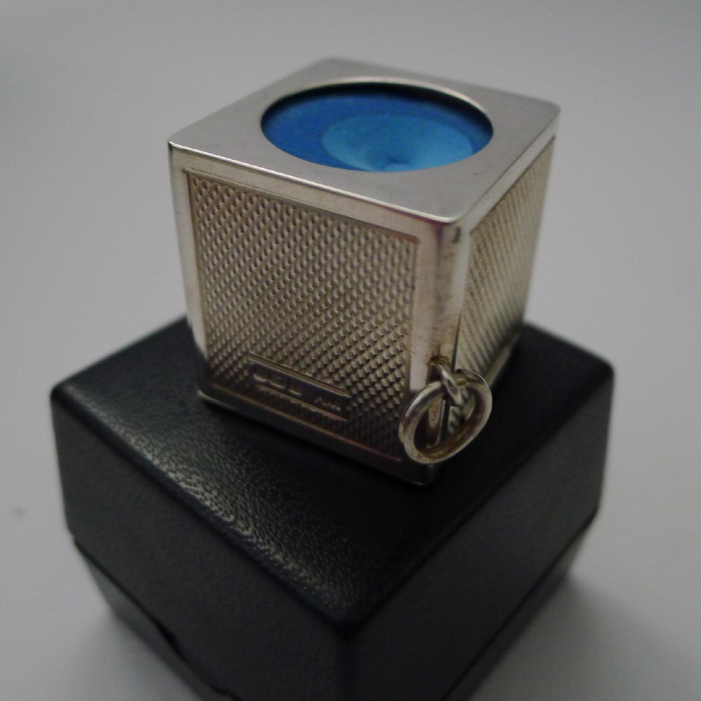 vintage sterling silver snooker pool billiards cue chalk box