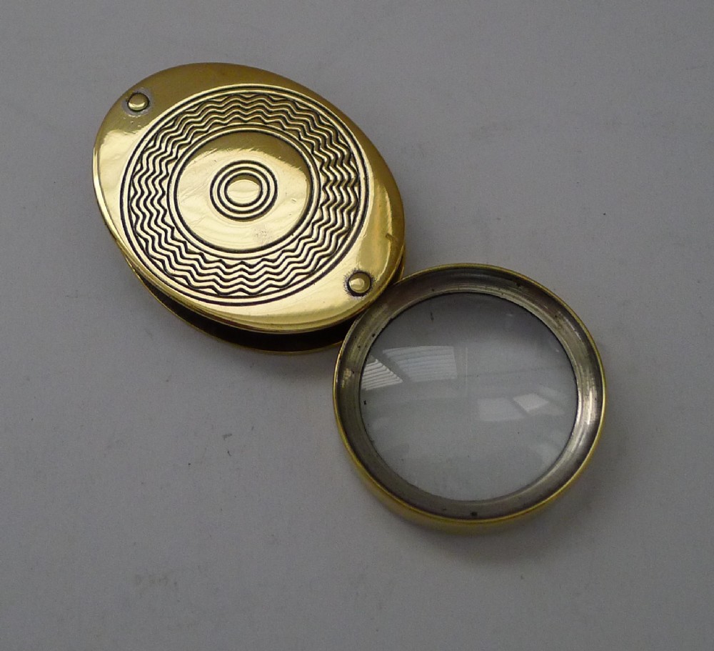 large decorative folding magnifying glass loop c1900