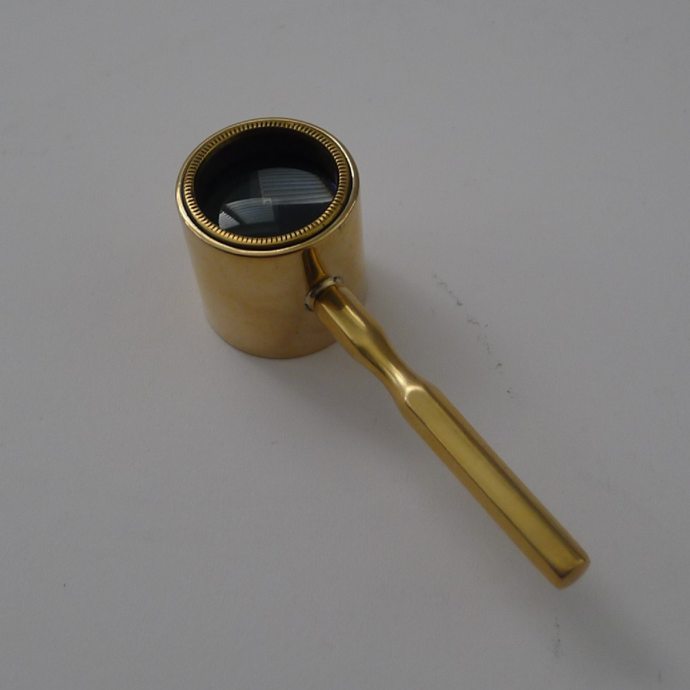 antique english brass coddington magnifying glass c1880