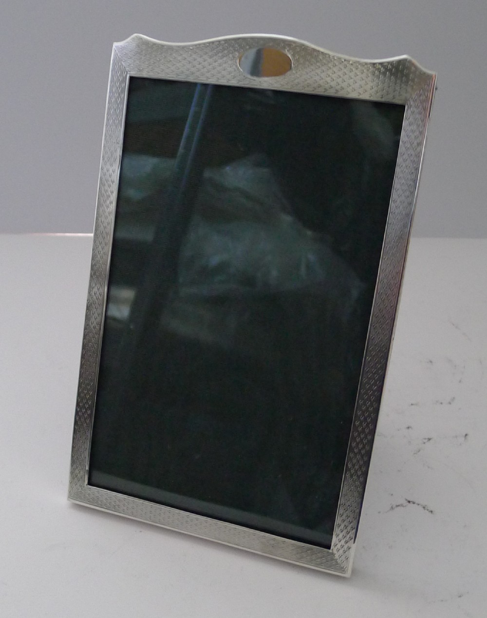 antique engineturned sterling silver picture frame