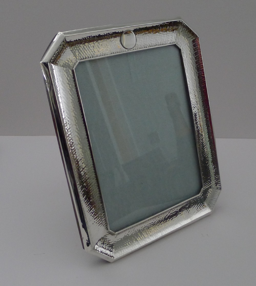 large planished sterling silver picture frame 1911
