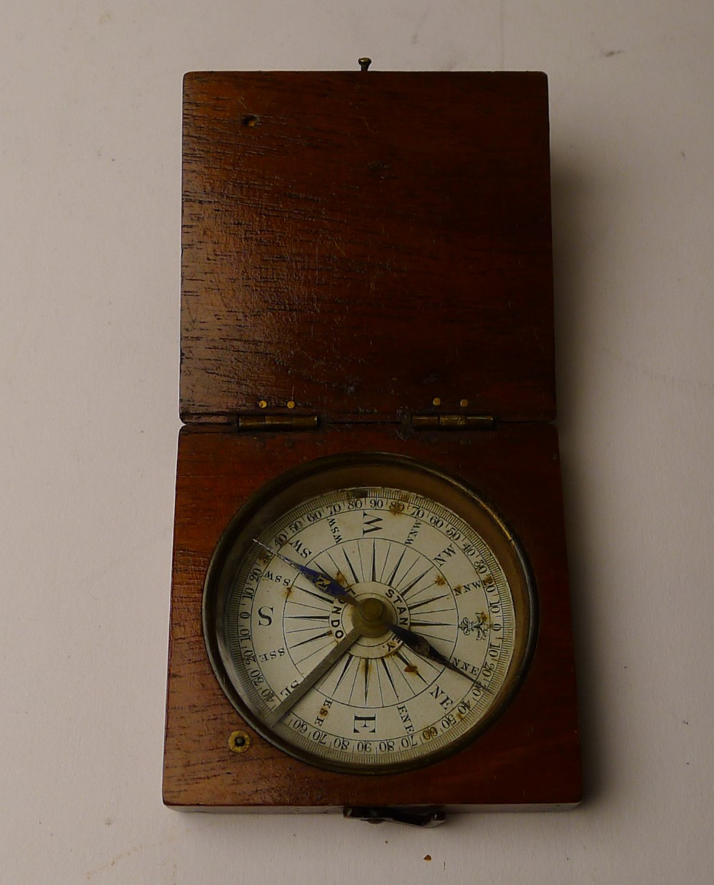 antique english mahogany cased compass by stanley london
