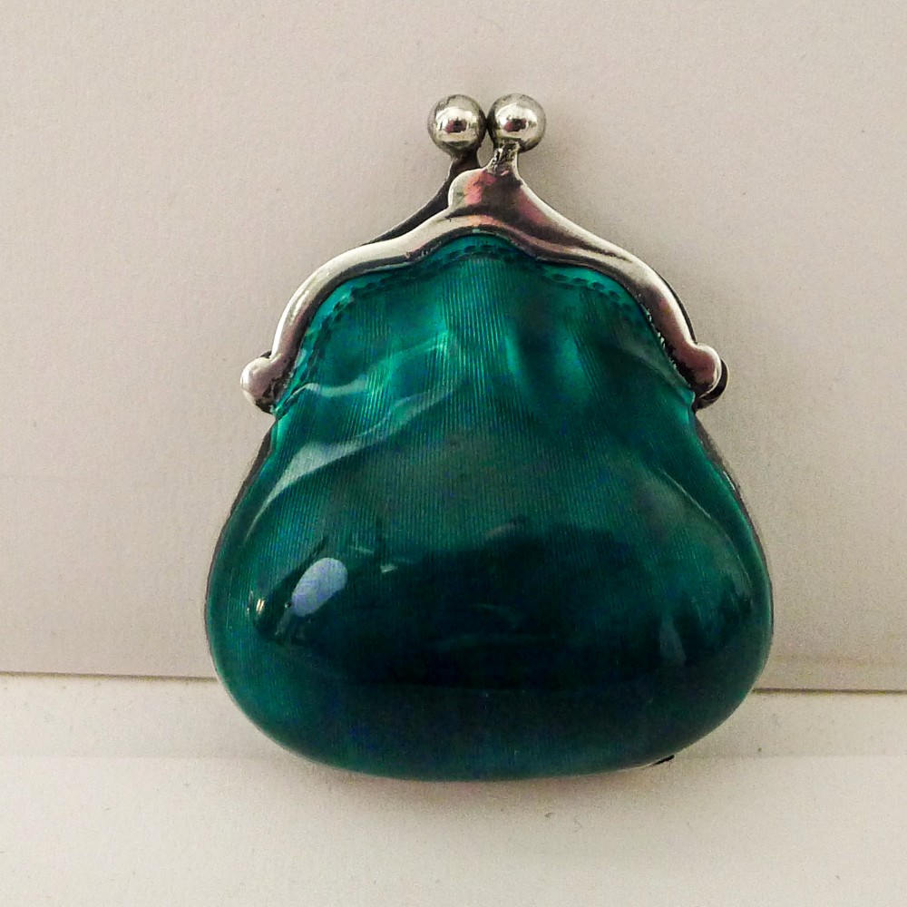 gucci italy solid sterling silver and enamel pill box c1950