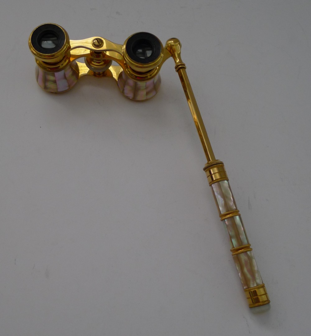 antique opera glasses mother of pearl c1900 signed iris paris