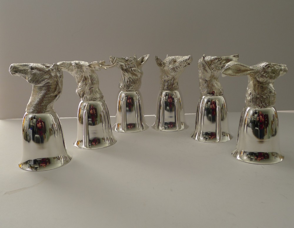 mauro manetti italy set six figural stirrup cups c1970