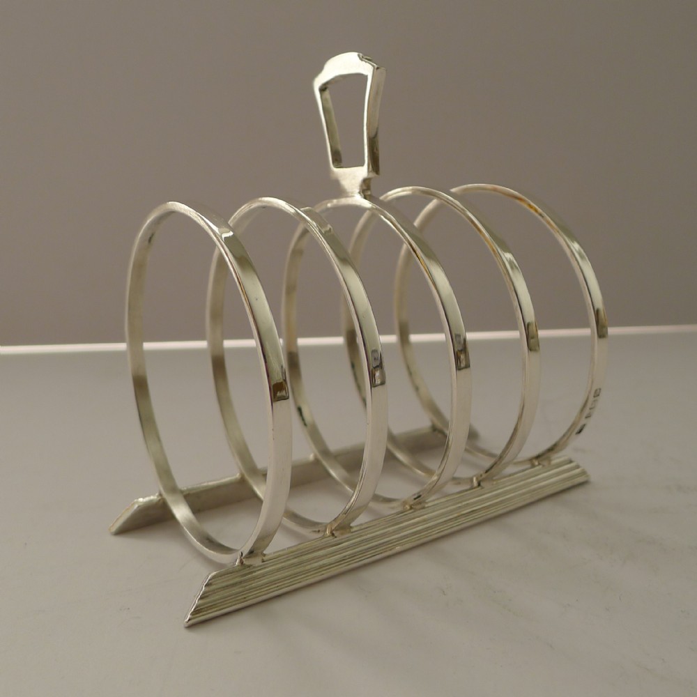 hukin heath rare art deco solid sterling silver toast rack