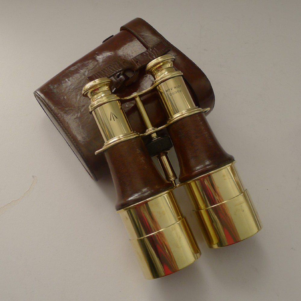 pair ww1 binoculars and case british officer's issue a tubeuf paris
