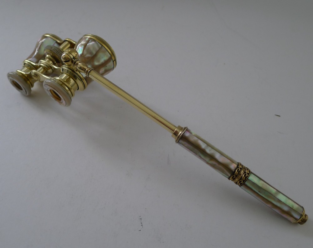 superb pair french mother of pearl opera glasses c1910