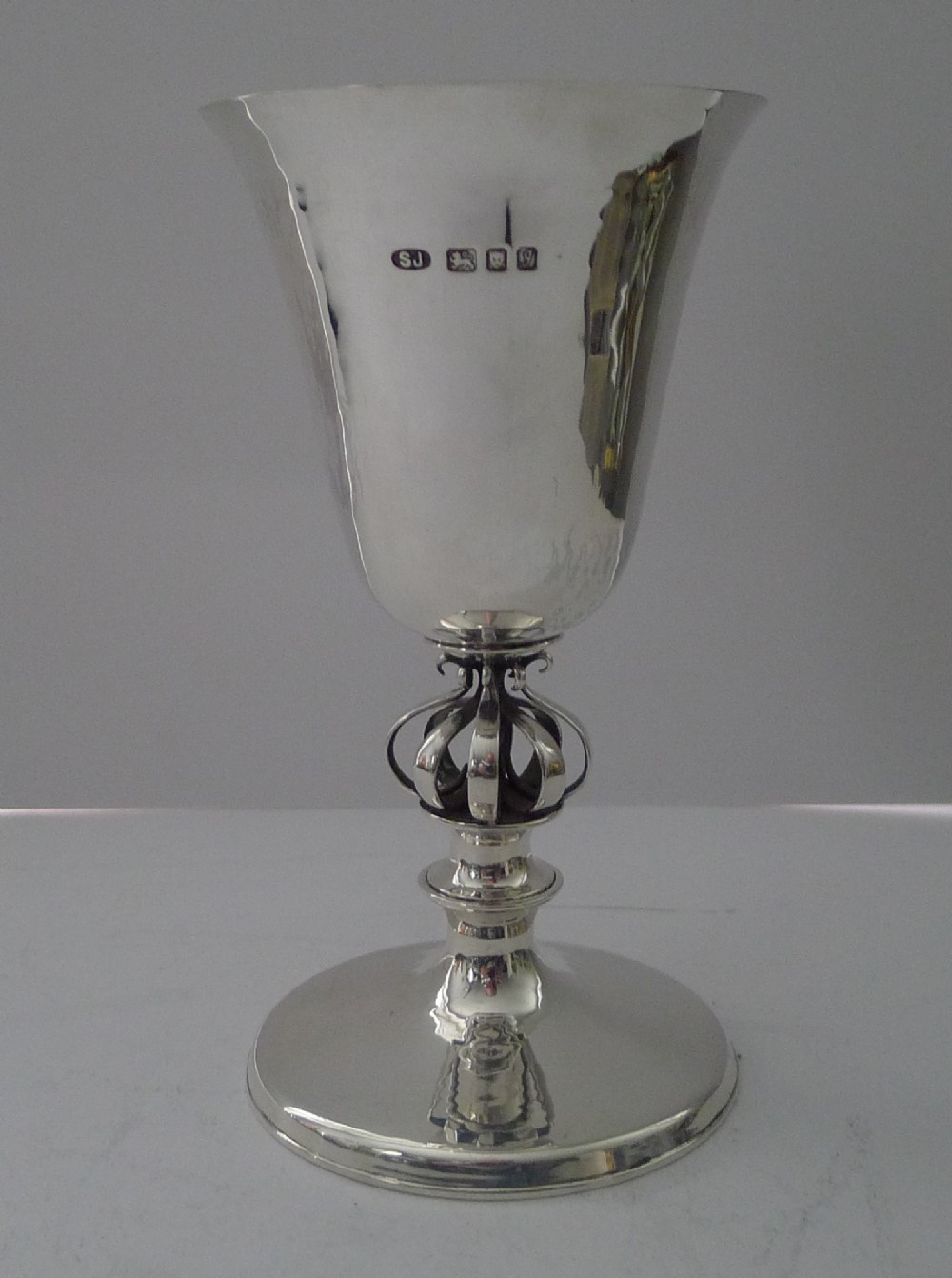 modernist solid sterling silver goblet by sarah jones