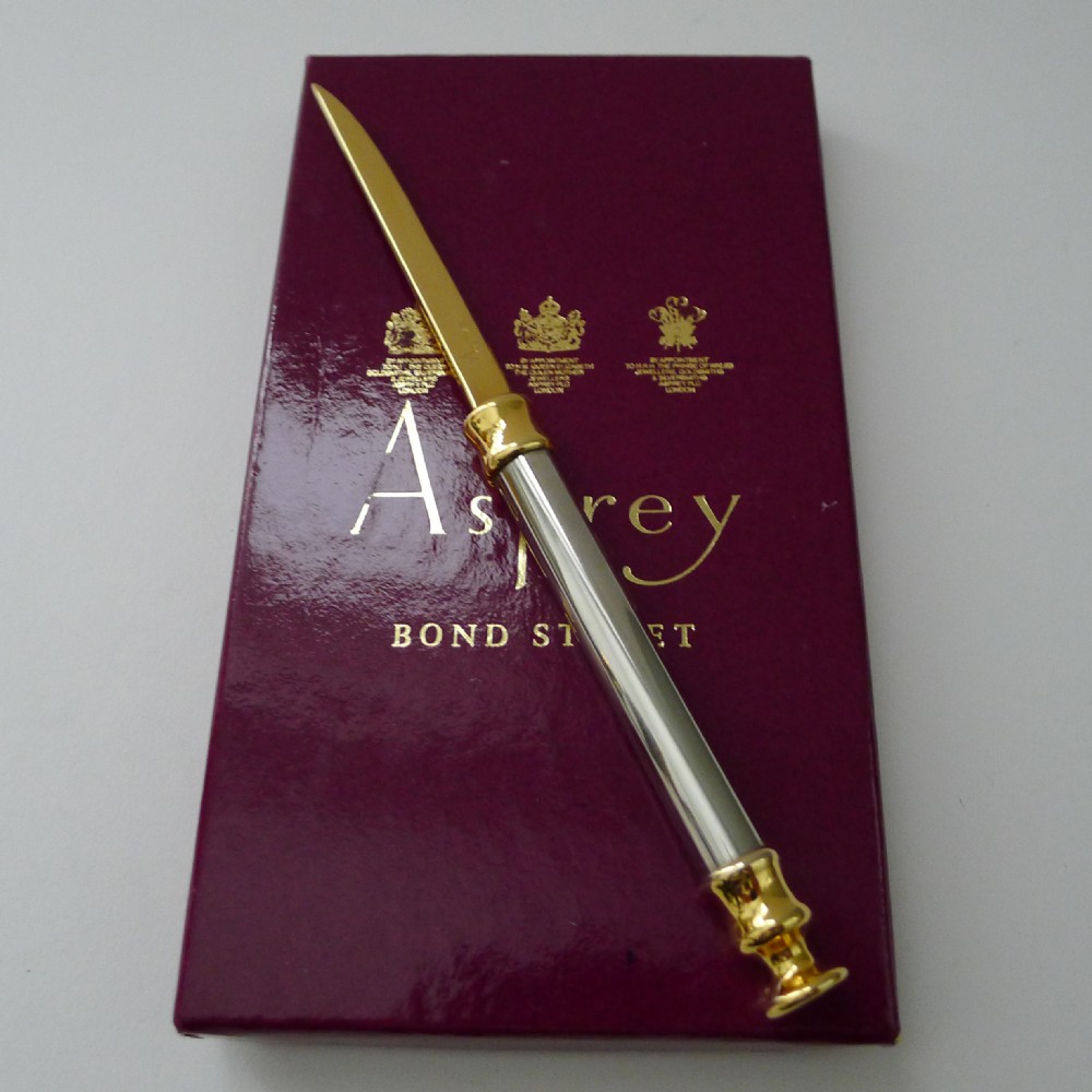 boxed vintage asprey letter opener