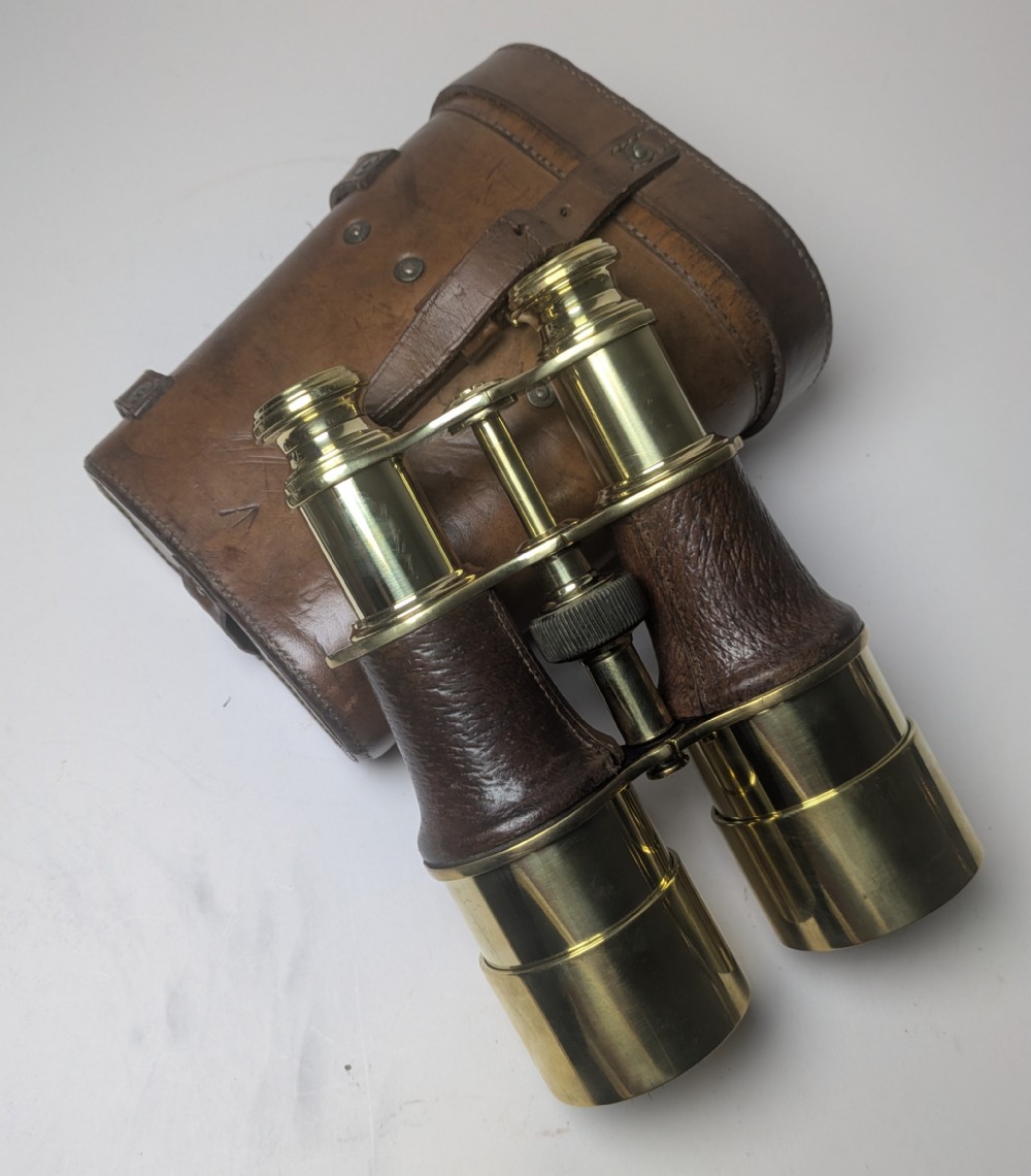 pair ww1 binoculars and case british officer's issue a tubeuf paris c1917
