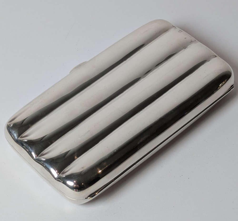 smart antique english sterling silver cigar case box