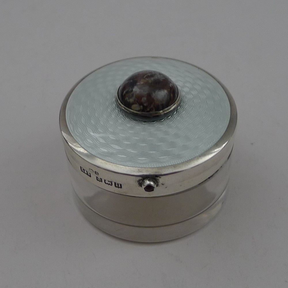 antique english enamel and silver lidded jar 1912