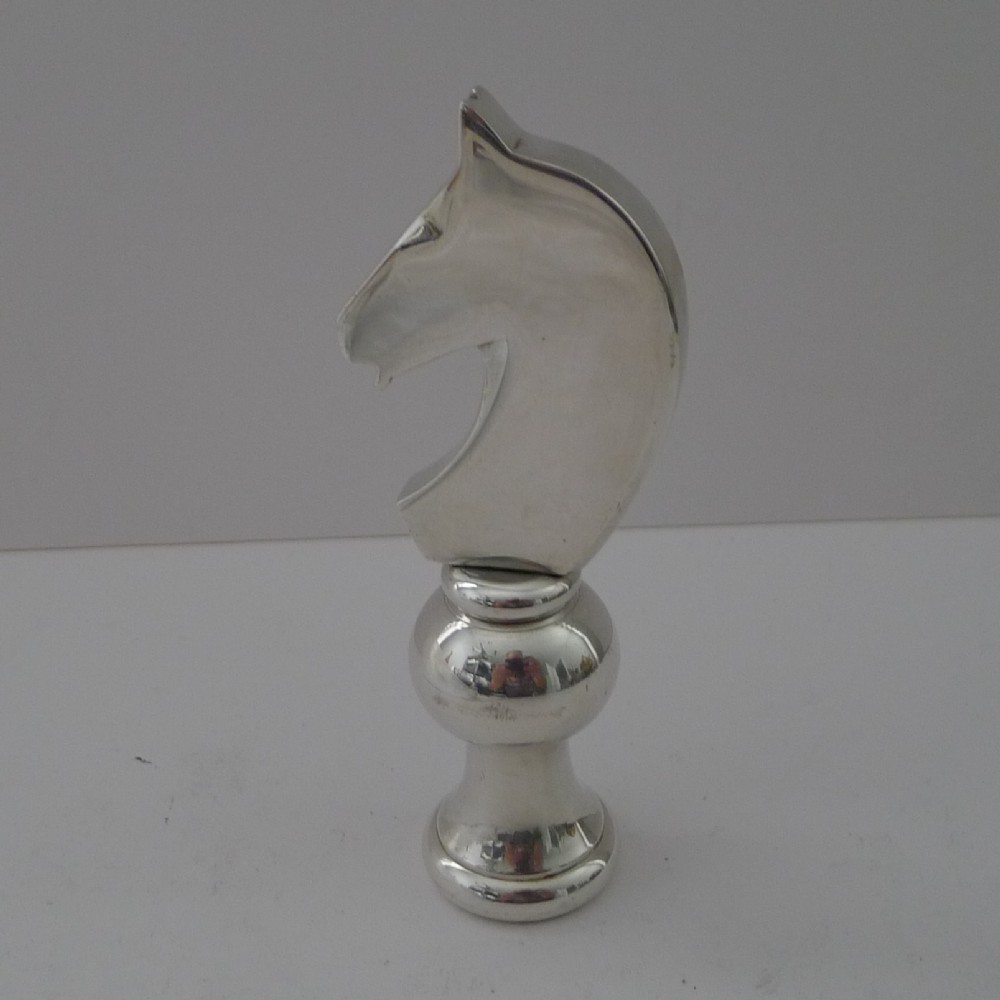 hermes paris silver plated bottle opener chess equestrian