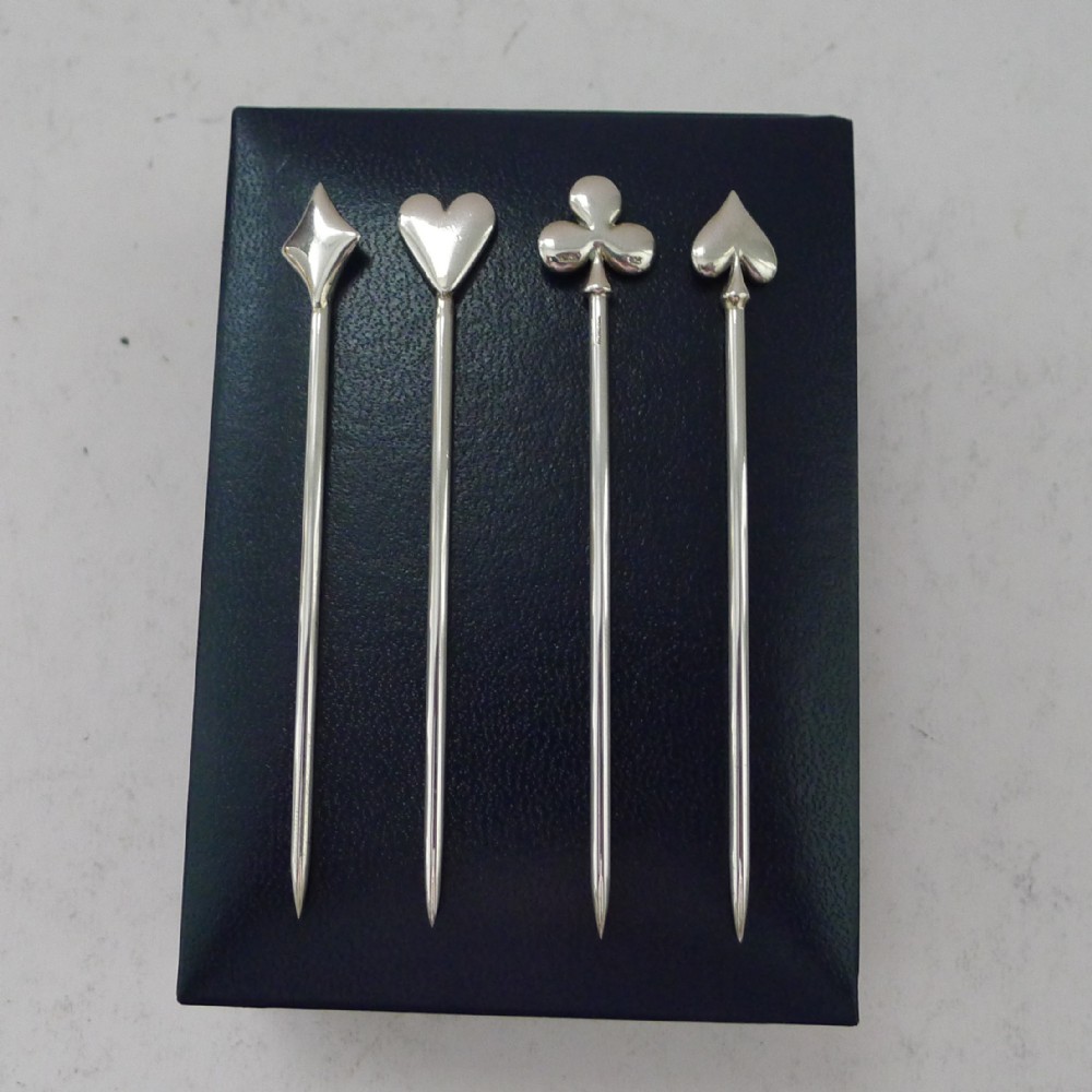 tiffany set vintage english solid sterling silver cocktail sticks