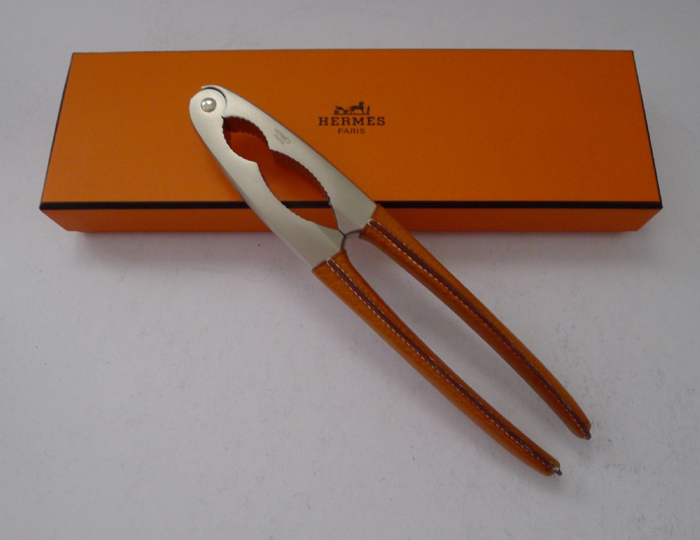 hermes paris rare unused gold leather clad nutcrackers 2002