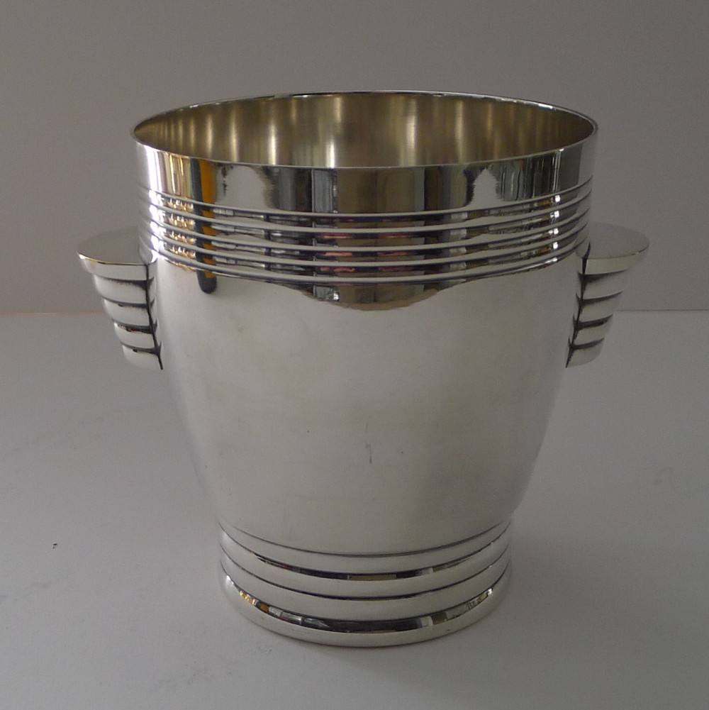 fabulous french art deco silver plated ice cube bucket c1930