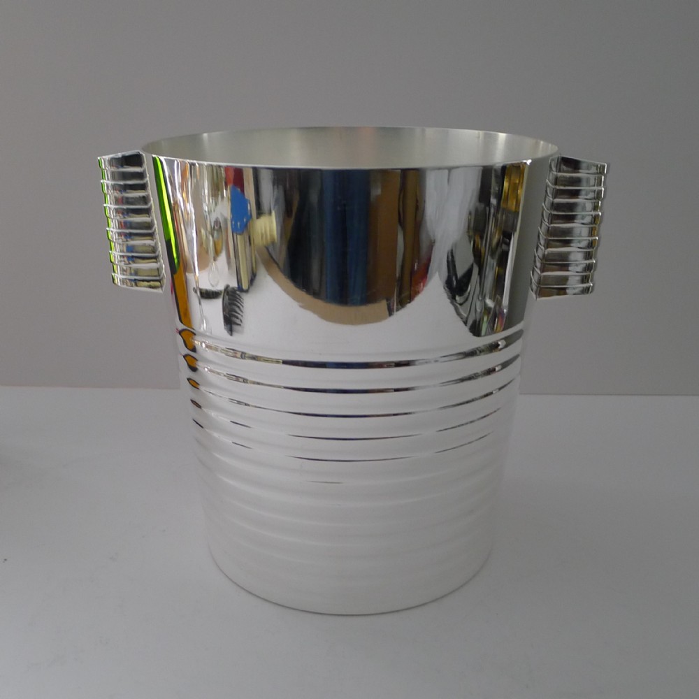 luc lanel for christofle wine champagne cooler ondulations c1932