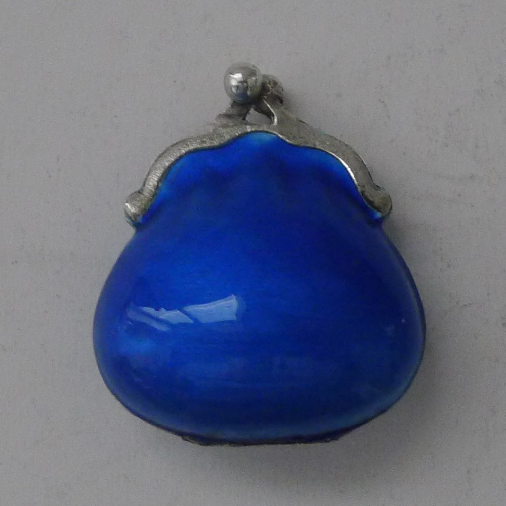 vintage italian silver and blue enamel novelty pill box c1960